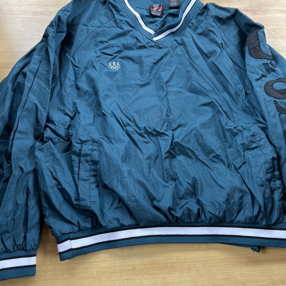 Vintage Team USA Olympics Pullover Windbreaker Teal‎ JC Penney 90's Men's Large - Picture 5 of 9
